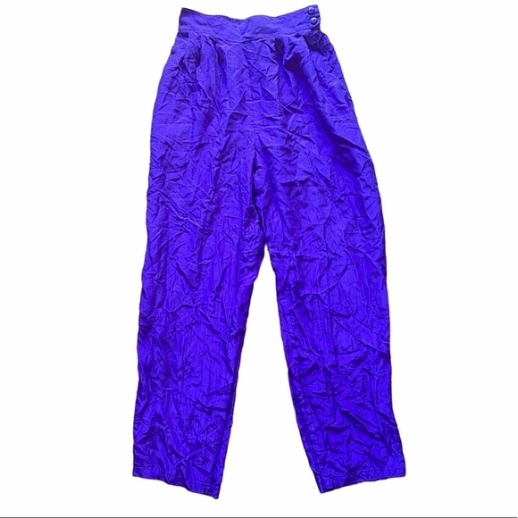 Vintage Silk Purple Pants Sz Medium - Picture 1 of 8